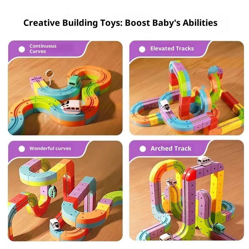 In Stock Electric Magnetic Track Set With Anti-Gravity Vehicles - 100+ Pieces Stem Building Toys, Creative Diy Railway Gift Toys