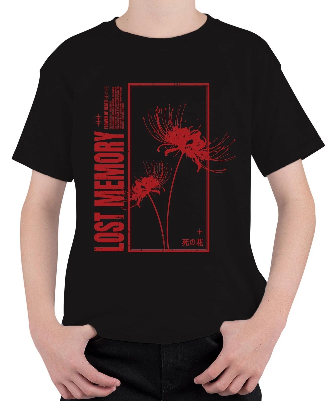 LOST MEMORY Spinnenlilie Higanbana Lycoris Japanisch Gothic Unisex Kinder T-Shir XXL