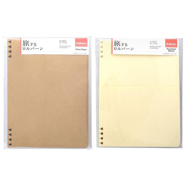 Rollbahn Flexible Refill Plain Assorted A5 Rollbahn Flexible Refill Grid Pocket A5 [Delfonics] [2-piece set] [Travel Rollbahn] /