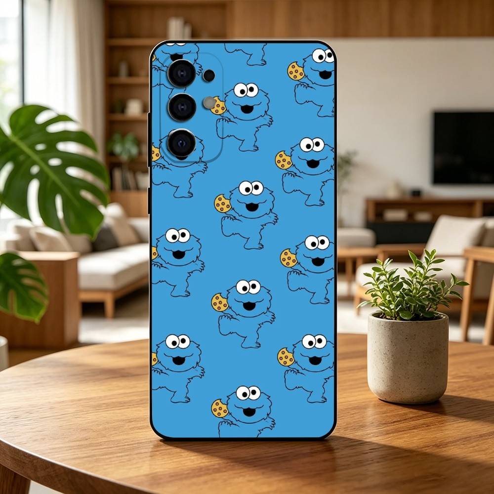 E-ElmoS R-Red C-CookiE Phone Case Black Silicone Soft For Samsung S25,S24,S21,S22,S23,S30,Ultra,S20,Plus,Fe,Lite