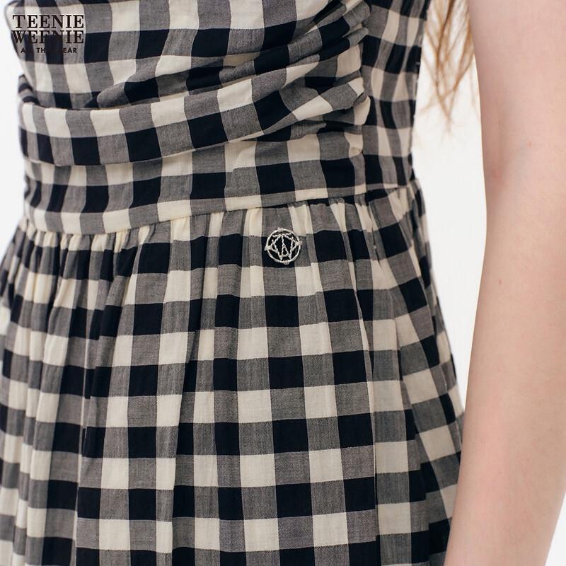 Teenie Weenie Women's 2026 Summer Plaid A-Line Long Dress