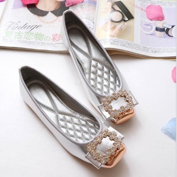 Elegant Rhinestone Soft Leather Women's Flats Shoes For Effortless Casual Style