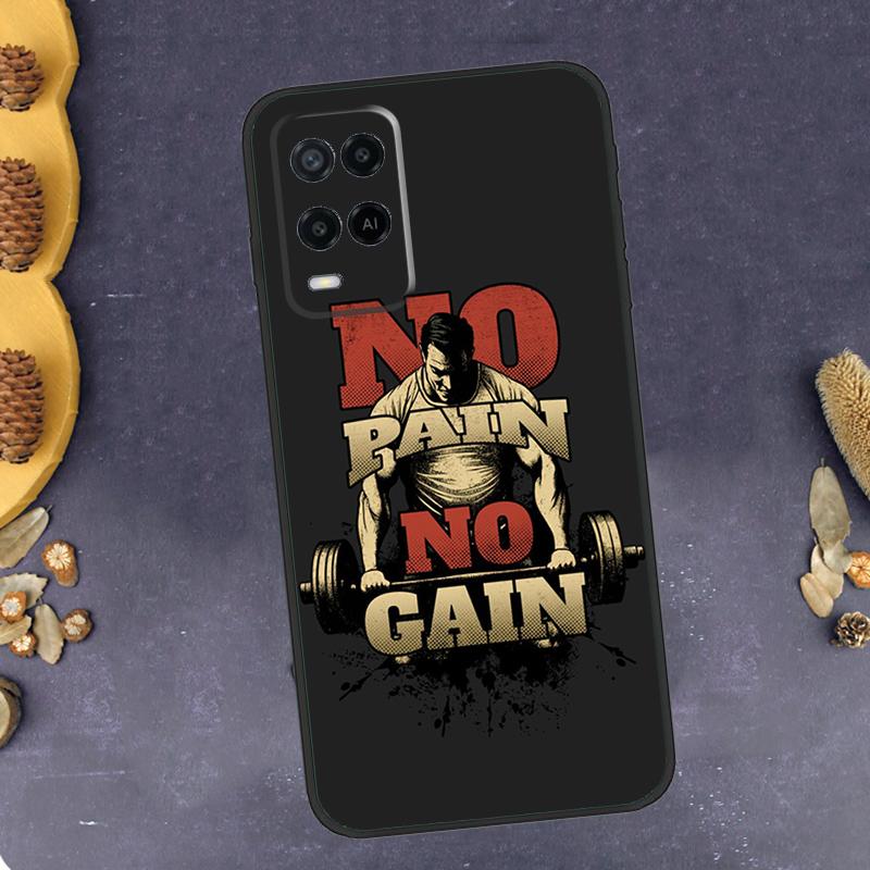 Bez bólu nie ma zysków Etui na telefon Siłownia Fitness Dla Oppo A40 A60 A80 A78 A98 A18 A38 A58 A74 A94 A54 A16 A76 A96 A15 A17 A77 A57S