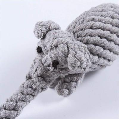 1PC Giocattolo per Cani Elefante Nodo Corda Palla Corda di Cotone Manubrio Cucciolo Pulizia Denti Giocattolo da Masticare Durevole Trecciato Resistente al Morso Forniture per Animali Domestici