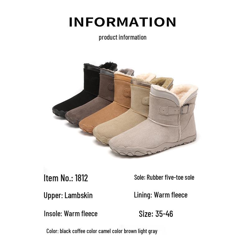 Unisex Fünf-Finger Baumwoll-Winterstiefel 2026 - Samtgefüttert, Warm, Abriebfest, Verdickte Schneestiefel