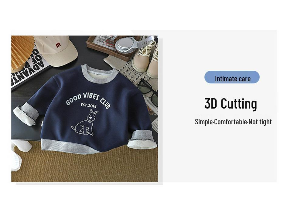 Winter Baby Cartoon Velvet Hoodie: Cozy, Trendy, Warm.