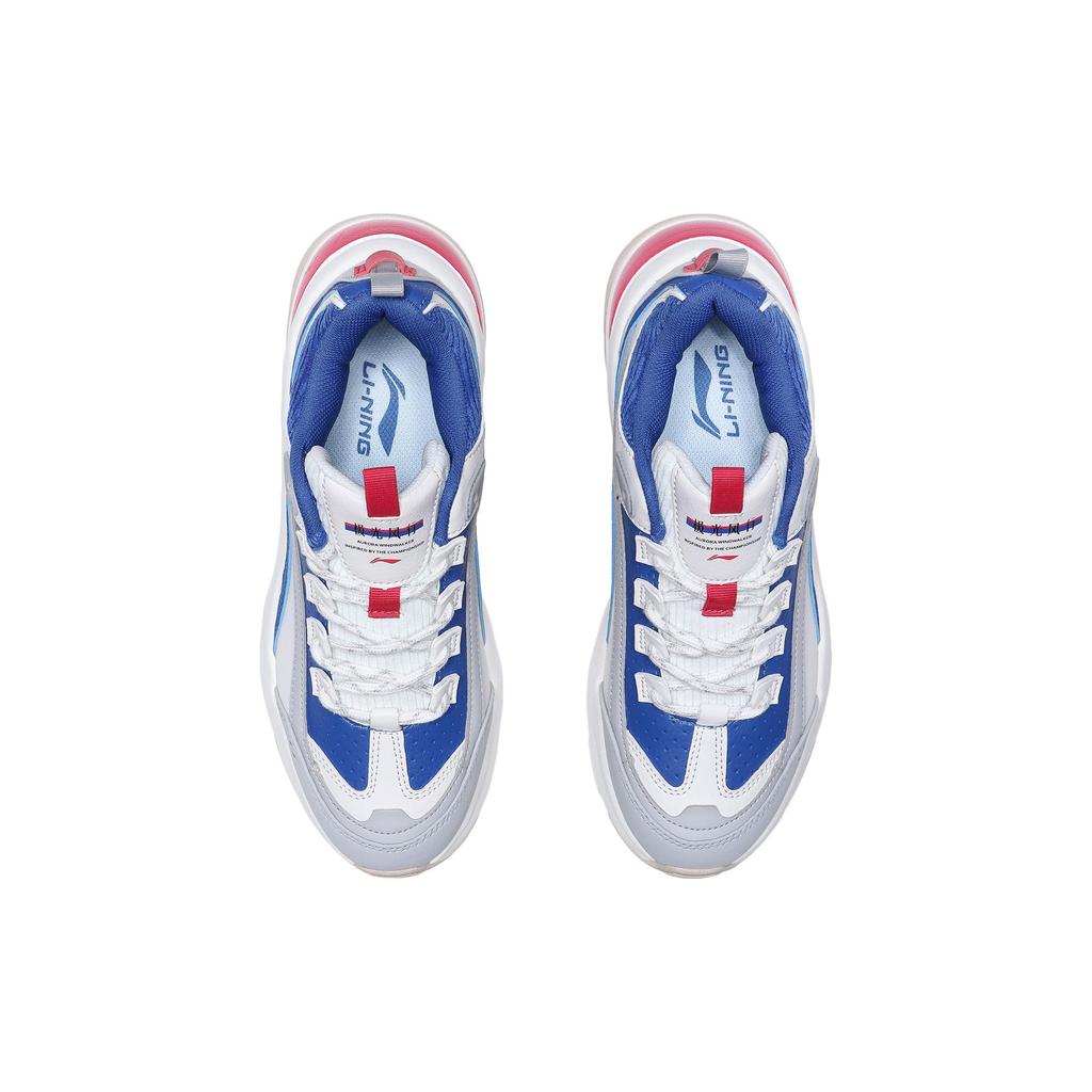 New LiNing Aurora WindWalker Anti Slip Wear Resistant Low Top Chunky Sneakers Women's Royal Blue AGCQ494-1