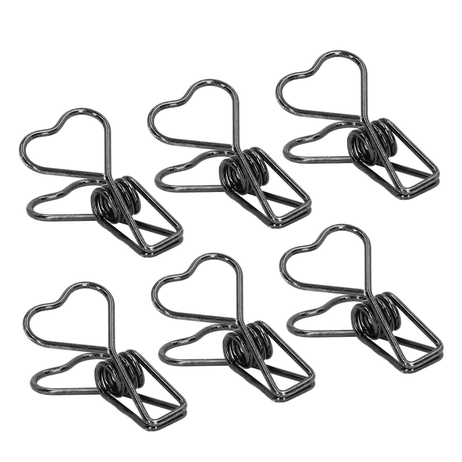 

100Pcs Clips Metal Heart Shape Hollow Small Clips for Documents Certificates Tickets