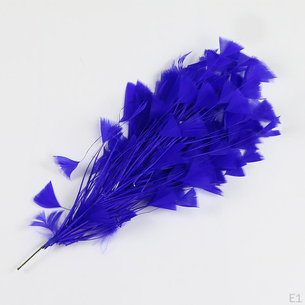 25 30cm Colored Chicken Feather Sprays On Wire For Florist Decor