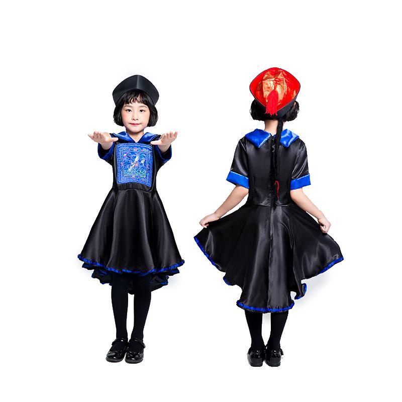 Zombie Costume Qing Dynasty Women's Halloween Costume Men's and Women's Halloween Costume Ghost Festival Party Performance Costume