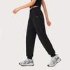 Li Ning Sports Lifestyle Series Solid Color Mid Waist Casual Tapered Knit Joggers Women Bottoms Black AKLU566-2