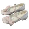 Gentle Fairy Wind Mary Jane Shoes 2025 Spring French Cherry Pink Pearl Bow Square Head Shallow Mouth High Heels