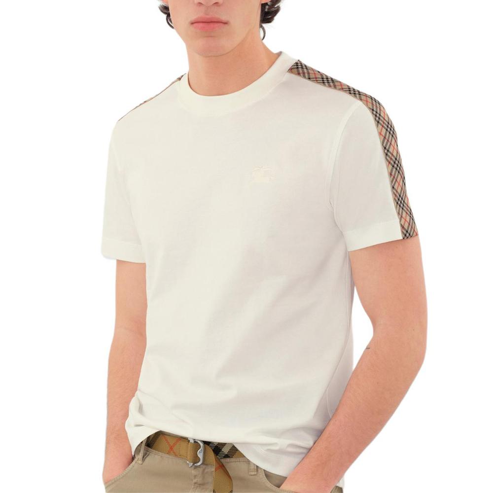Burberry Checkered-trim Cotton T-shirt 81062461