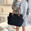 Multi-Pocket Canvas Handbag Zipper Commuting Crossbody Bag Simple Large Capacity Tote Bag  Daily