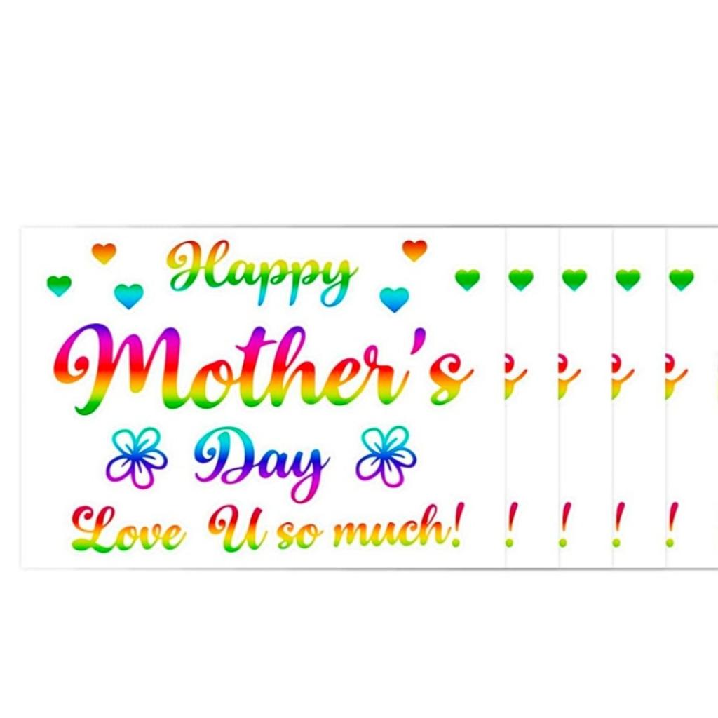 5pcs Mother's Day decorations Happy father Balloon Stickers Gold Black DIY ballons stickers Mother Birthday Party Decoration