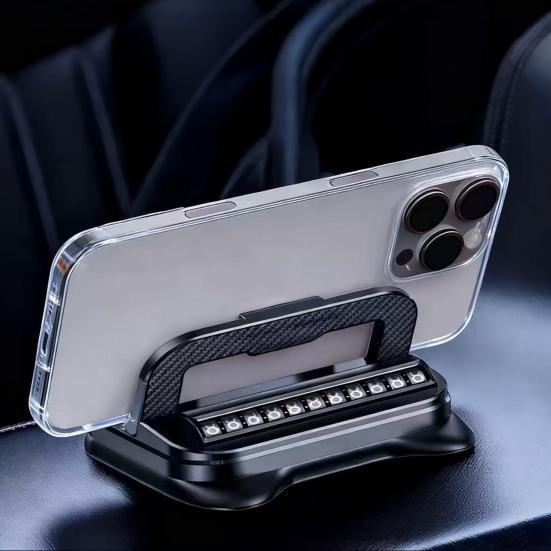 Car Phone Holder with Parking Number Plate 2-in-1 Multi-functional 360 Degrees Rotation Phone Stand