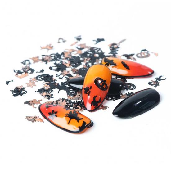 Pumpkin Bat 3D Nail Glitter Slices Art Decor Alloy Flakes Decal
