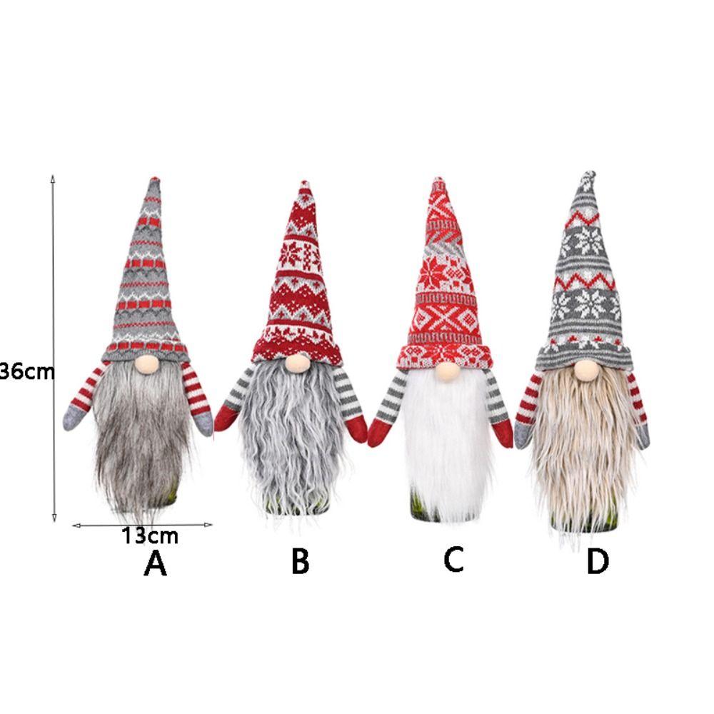 Knitted Christmas Wine Bottle Sweater with Long Beard Wine Bottle Caps  Party