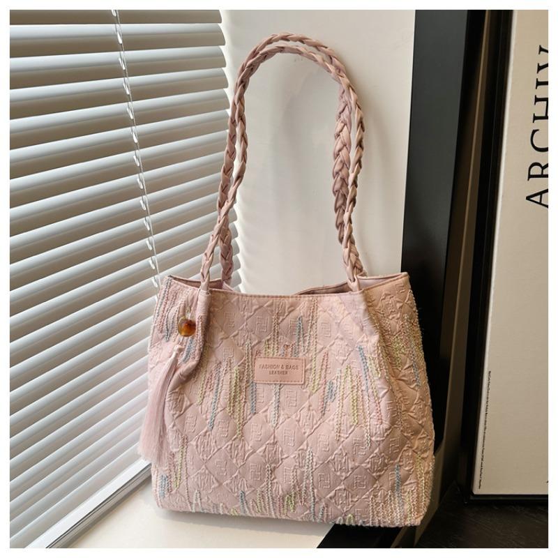 

Ретро сумка большой вместимости весна-лето универсальная модная сумка через плечо простая сумка-тоут для通勤 розовый