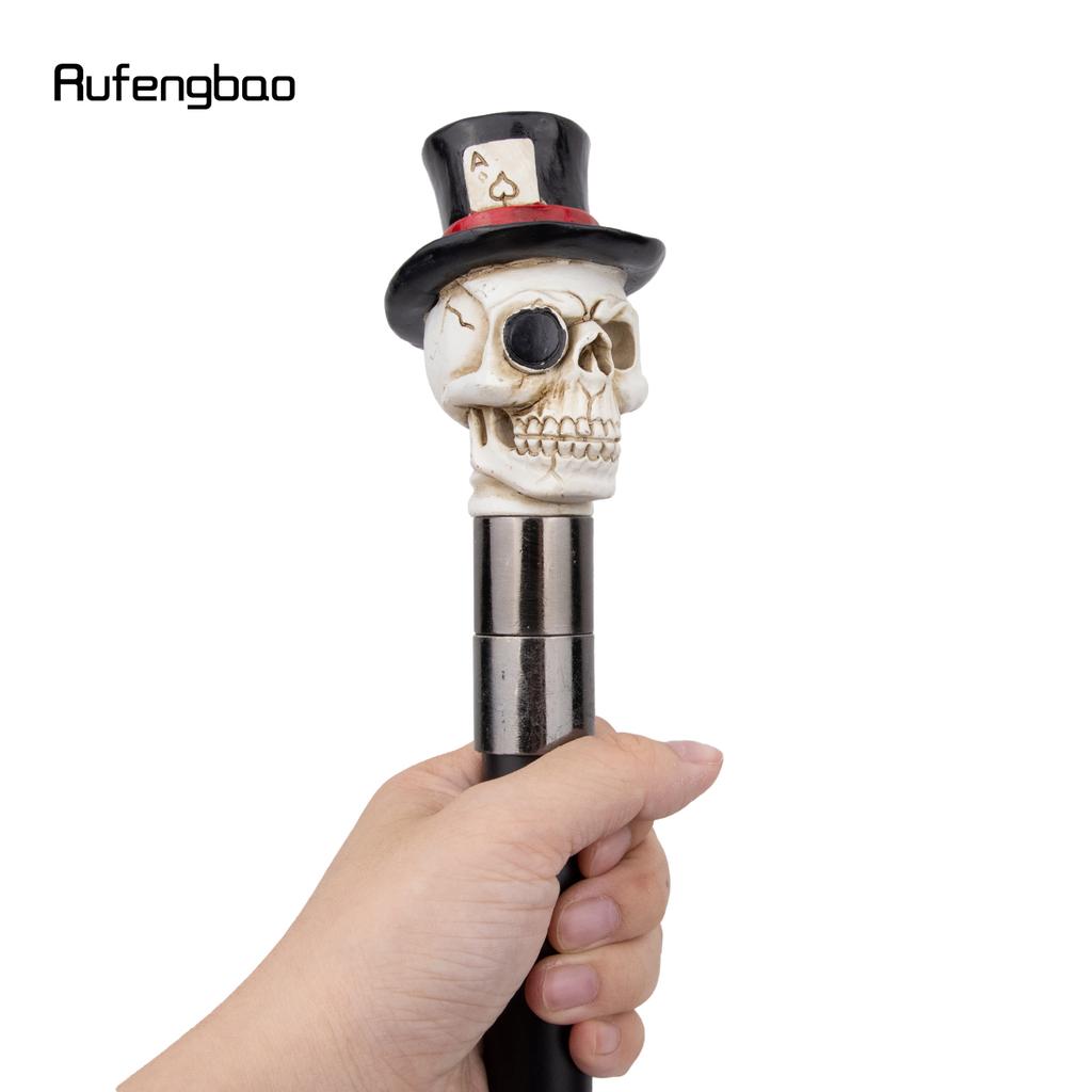 White Resin Skull Head Walking Cane Fashion Decorative Steel Walking Stick Gentleman Elegant Cosplay Cane Knob Crosier 94cm