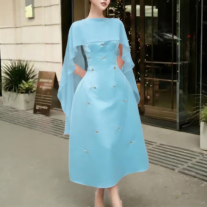 

ZANZEA Women Elegant Round Neck Casual Sleeveless Party Dress 2XL синій