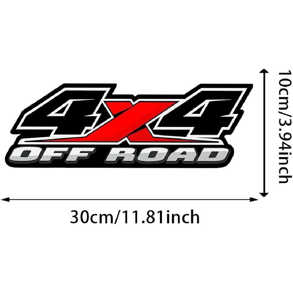2pc 4X4 Off-Road Decal Stickers 11.81''x3.94'', Scratch Blocking, Self-Adhesive Waterproof Decal, Used for Car, for Ford F-150, F-250, F-350, Tacoma,