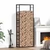 Vidaxl Firewood Rack, Matte Black, 80X28X222 Cm, Steel