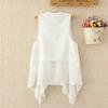 Colete Feminino de Chiffon Branco Preto Fino Moda Verão Slim Sem Mangas Colete para Usar por Cima Combina com Tudo Tops Cardigã Protetor Solar