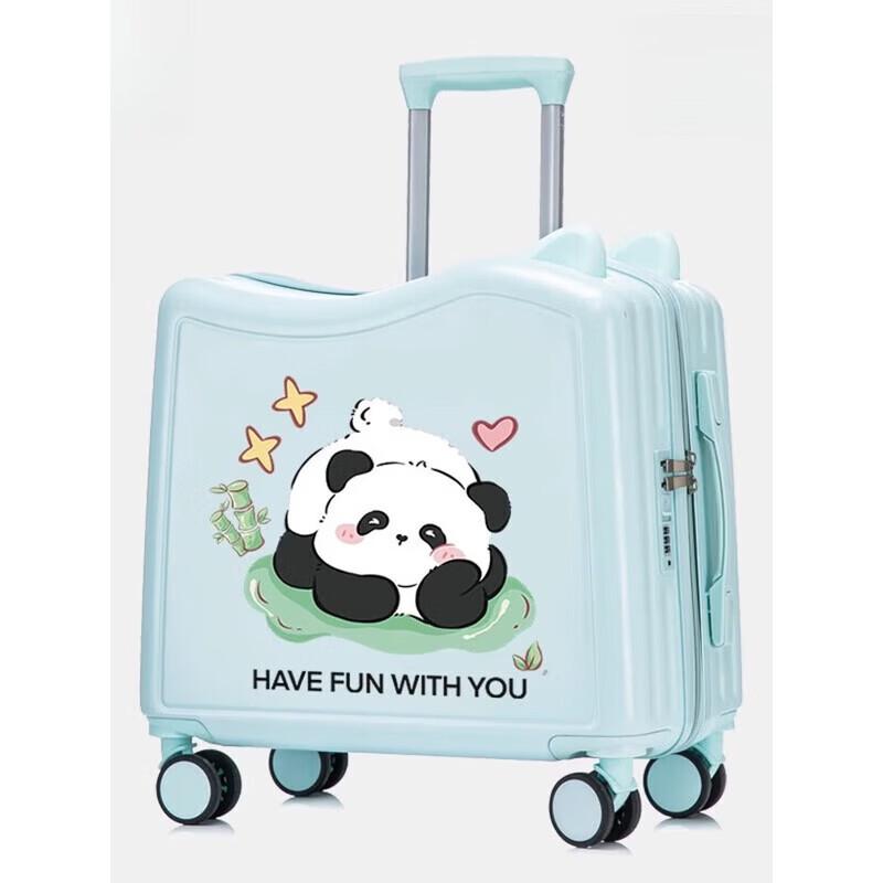 ZMN Rideable Kids Luggage with Silent Wheels, 18-inch