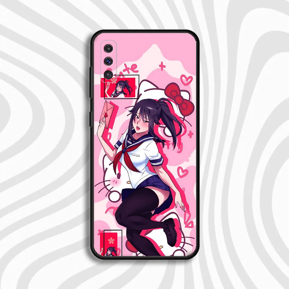 Y-Yandere Simulator Ayano Aishi Handyhülle für Samsung S10, S21, FE, S21, S26, S25, S24, S23, Ultra, S9, S22, Plus Schwarz Stoßfestes TPU