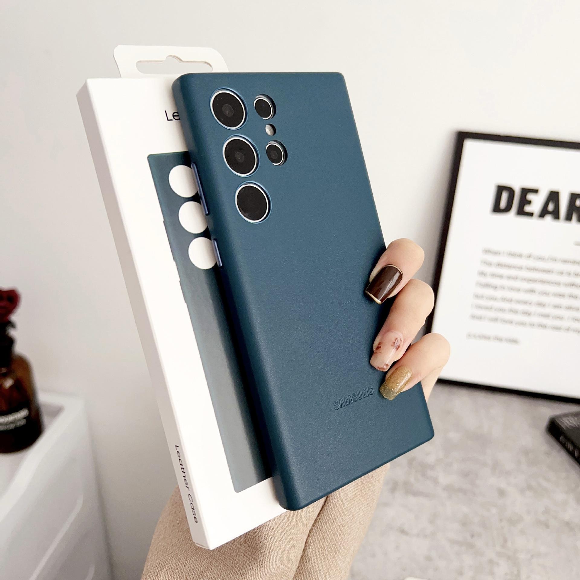 

Suitable for Samsung S24ultra Mobile Phone Case Official Website Same S22 Leather Protective Case S23 Full Inclusive Ultra Thin Anti Fall Case S22ultra