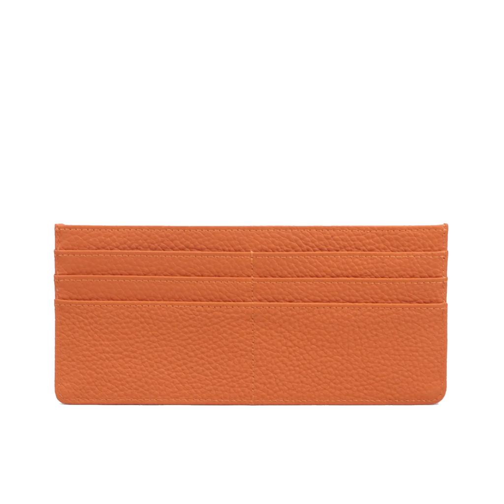 Carteira de Cartão Feminina em Couro Genuíno Carteira Plana Slim Porta-Moedas com Zíper Carteira Longa de Couro Ultrafina Carteras Para Mujer Portfel Damski