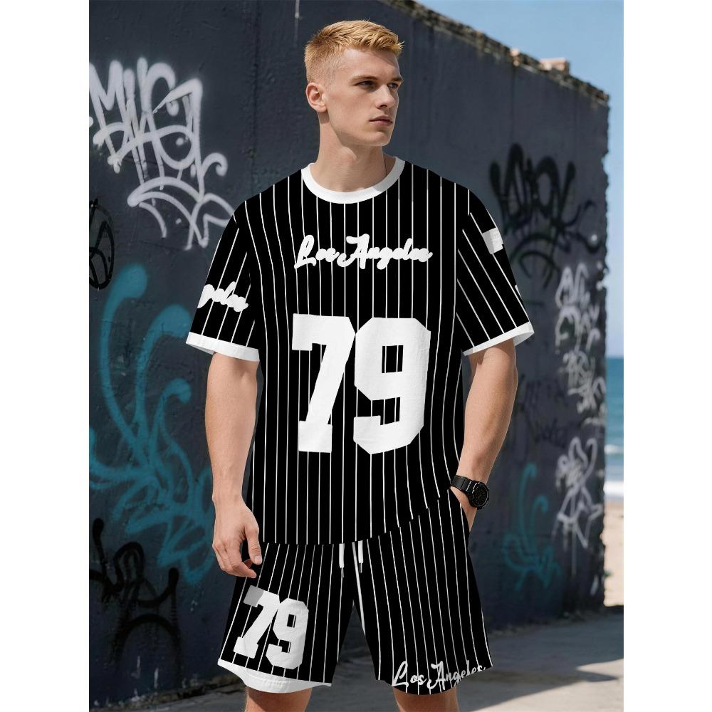 

Summer Men s Suit with Digital Print Breathable Lightweight Casual Sporty Outdoor Men s Clothing S