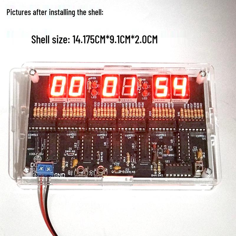 6-Digit DIY Electronic Clock Kit, Welding Practice, DC 4.5V-5.5V