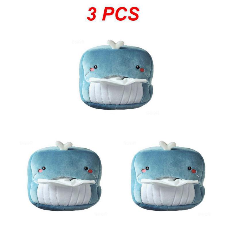 2/3/4 stk Søt Tegneserie Bil Tissueboks Plysj Serviett Holder Universal Auto Hjem Rom Papir Etui Dyredekorasjon Brakett