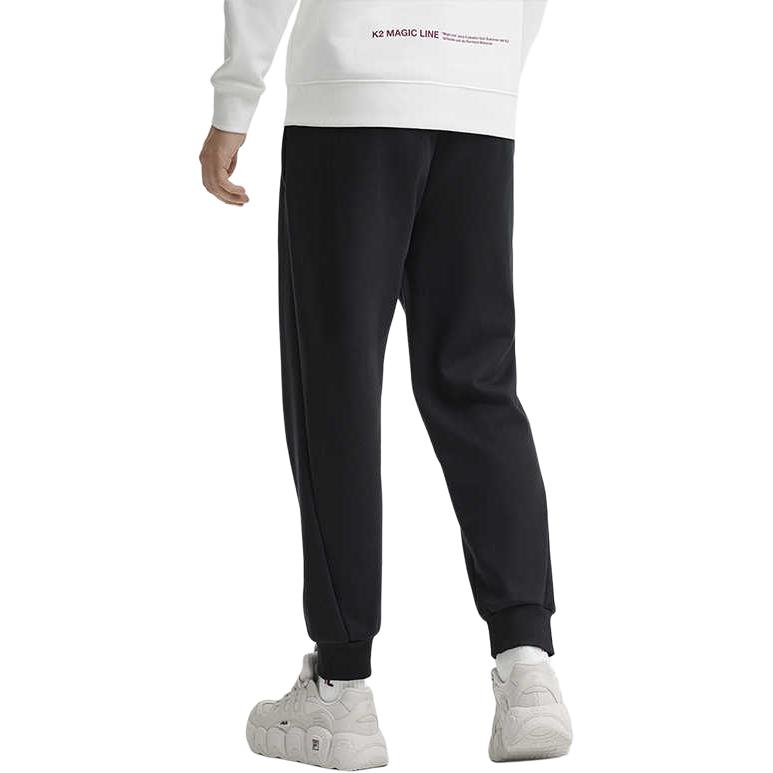 FILA Logo Print Hooded Sweatshirt And Comfortable Soft Cuffed Joggers Sports Set Men sweatshirt and joggers Black F51M449202F-BK+F51M449601F-BK