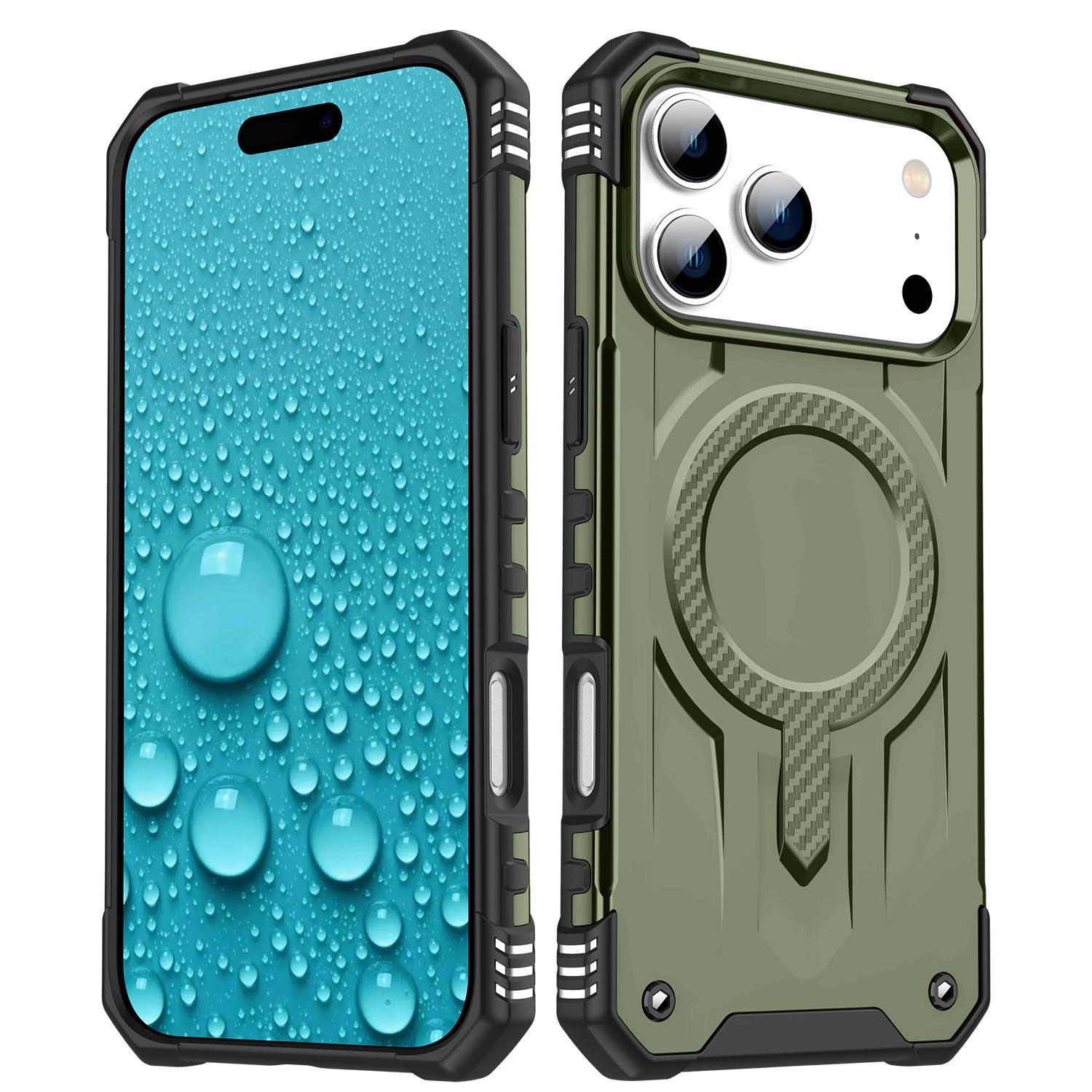 

For iPhone 17 Pro Max Case Compatible with MagSafe Four Corner Airbags PC+TPU Phone Cover