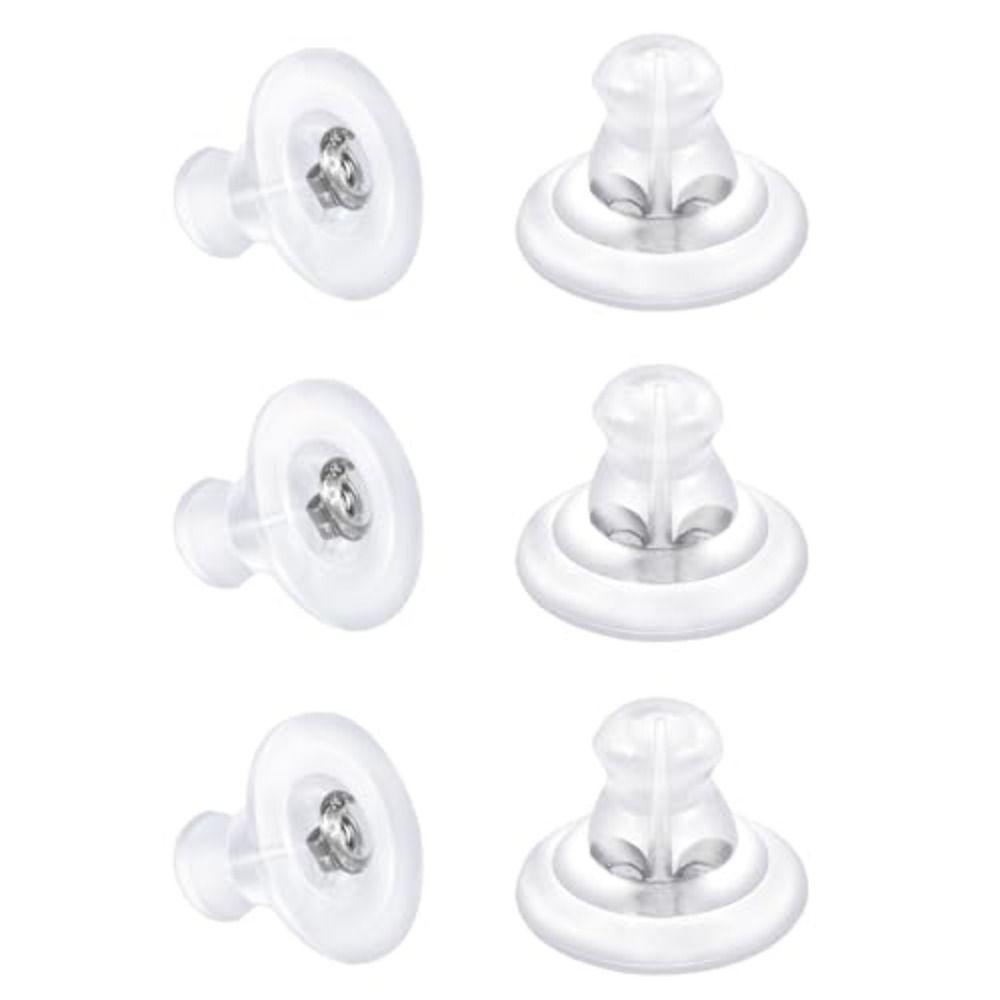 600Pcs/Set Clear Silicone Earring Backs Clutch Stoppers  for Studs/Droopy Ears/Heavy Earring