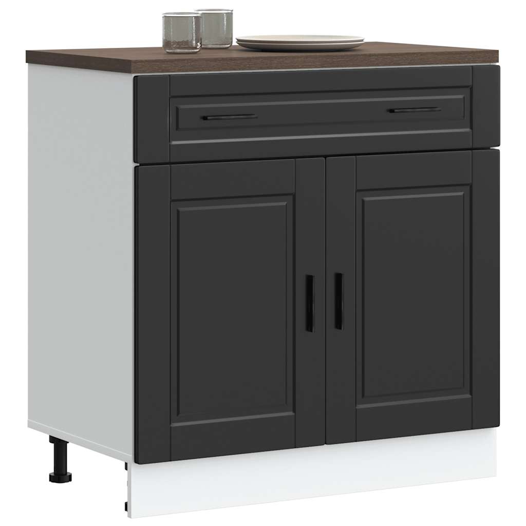 Vidaxl Base Kitchen Cabinet, Porto, Black, Wood-based Material