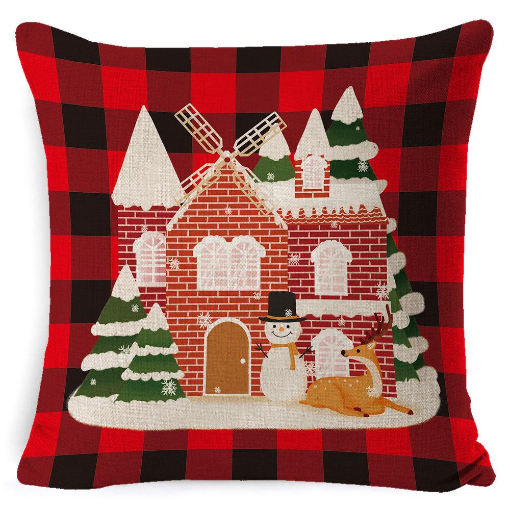 Nový vánoční povlak na polštář kostkovaný polštář domov pohovka polštář povlak na polštář dárek postel polštář