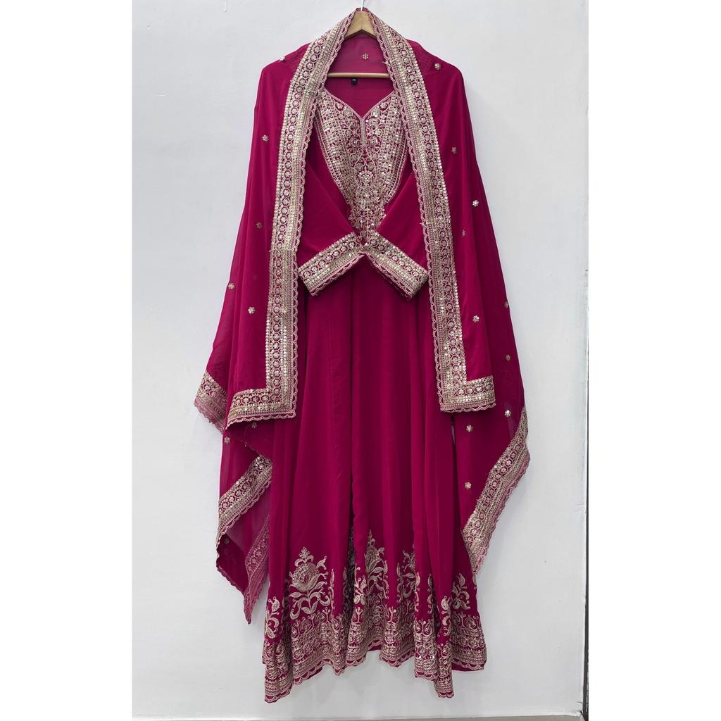 Indian Anarkali Gown with Dupatta Set Bollywood Party Wedding Wear Ethnic Suit