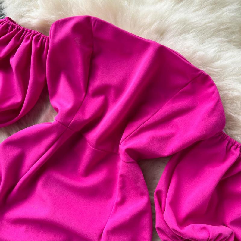 Elegant Sexy Urlaubs Einteiler Kleid Damen Hohe Taille Schräger Ausschnitt Hübsche Schlanke Kleider Weiblich Koreanisches Modedesign Schickes Partykleid 2025