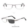 Adjustment Pochromic Multifocal Reading Glasses Men Progressive Anti-Blue Ray Business Spectacles Half-Frame Eyewear 1.0-3.5