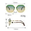 Fashionable Women Sunglasses Unique Octagonal Frame Gradient Lenses Golden Legs Stylish Glasses