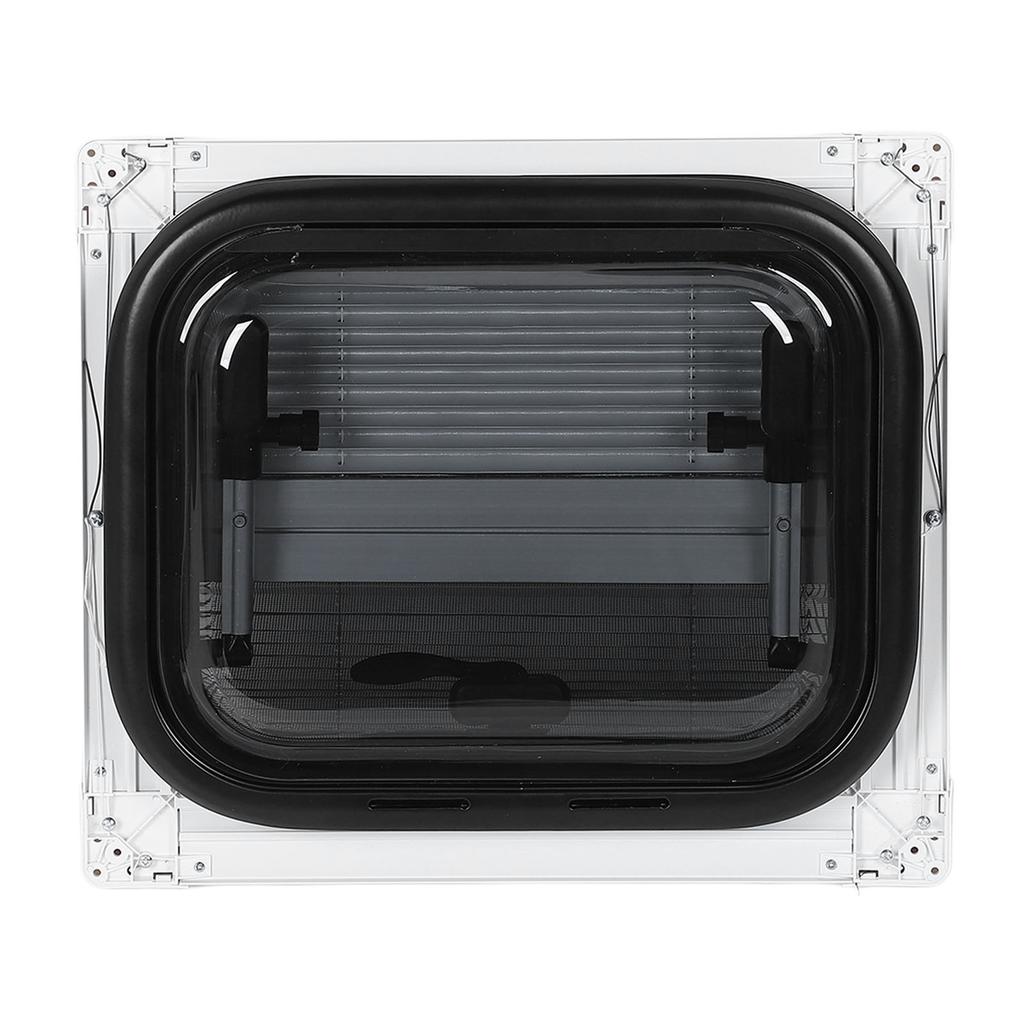 14x11.2in RV Exit Window Rounded Double Layered UV Protection Push Out Emergency Windows with Curtain for RVs Campers