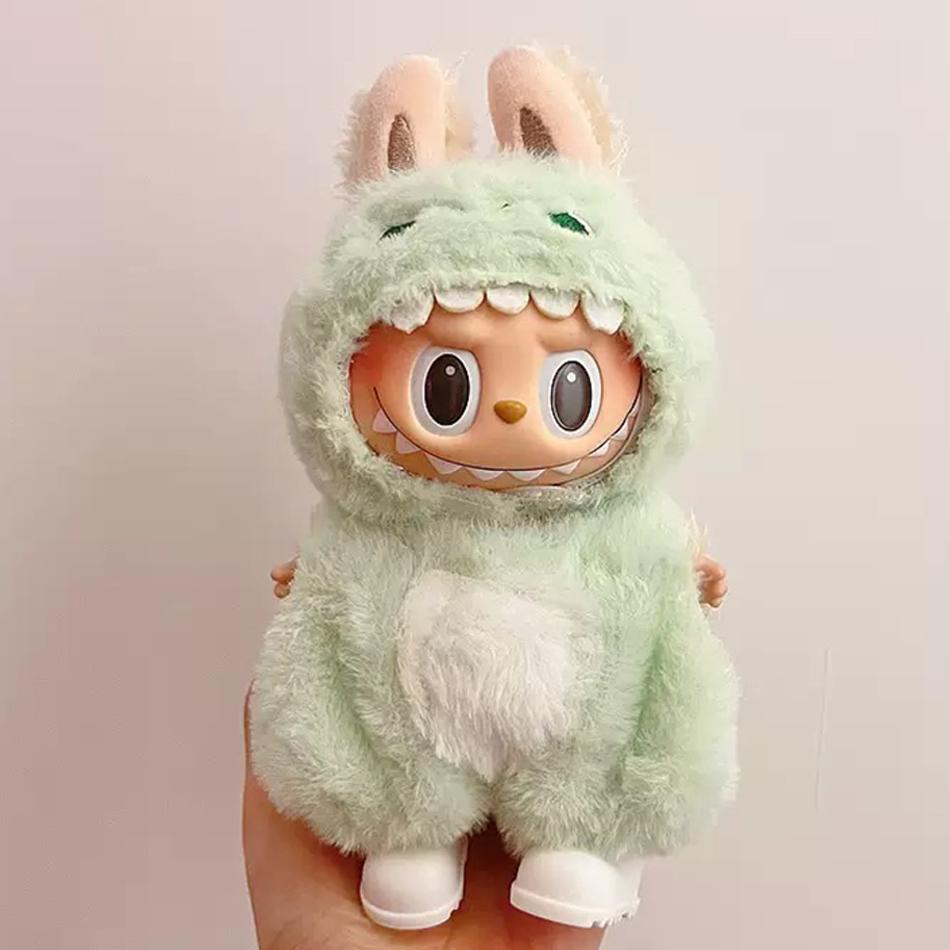 Anime 15-17cm Labubu Kleidung Beliebte Neue Produkte Mode Klettverschluss 17cm Puppe Süßes Kleid Lässiges Set Rock Plüschtier Kleidung