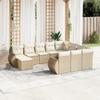 Vidaxl 11-Cz. Tuinmeubelset Met Kussens, Beige, Polyrotan