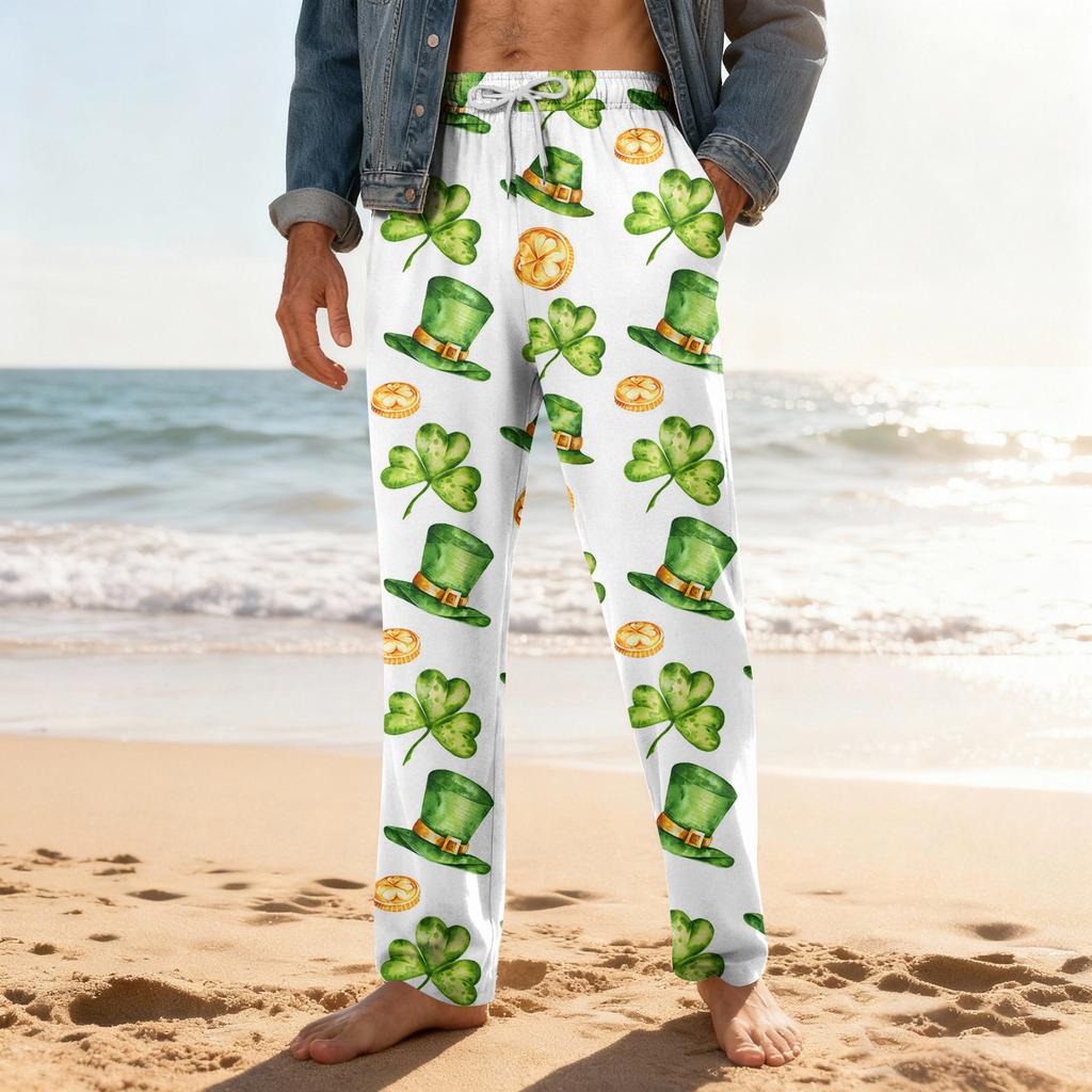 Men's Home Soft Pajama Pants Drawstring With Pockets Casual Sports Pants