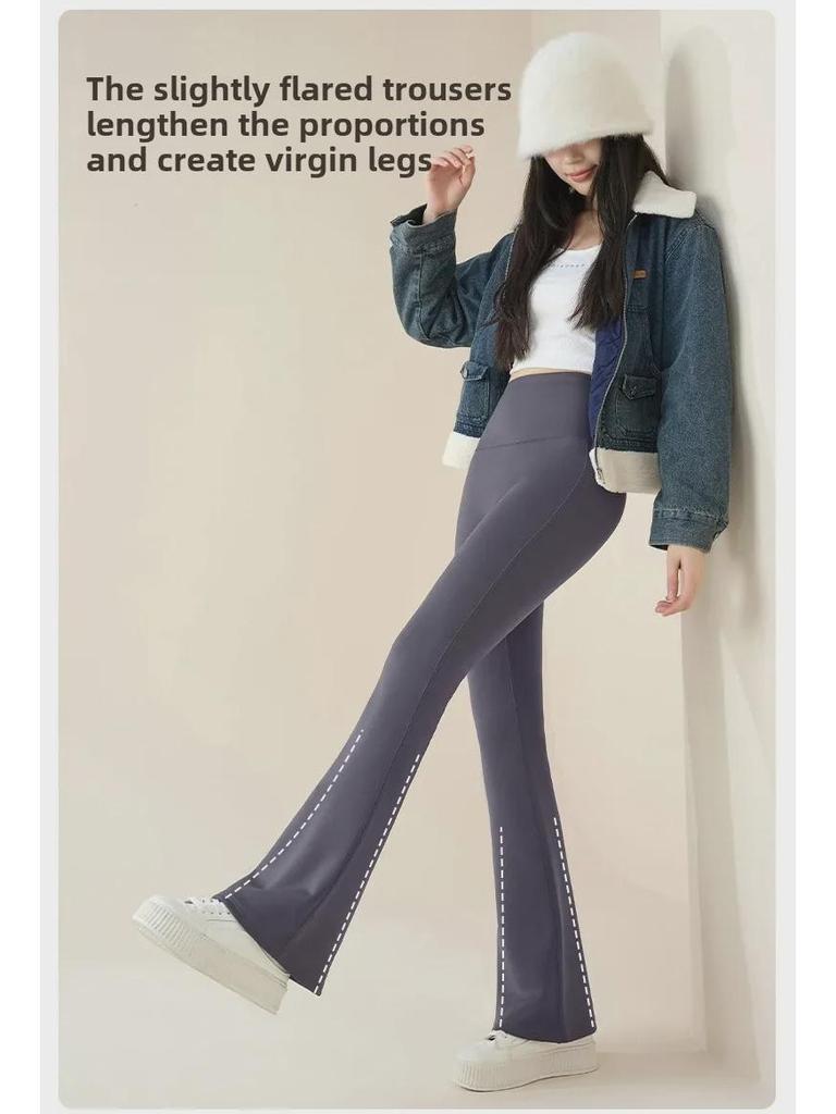 Women's High-Waist Flared Pants - Petite, Lightweight Summer Style, 2025 Collection, No-Drop Long Casual Design