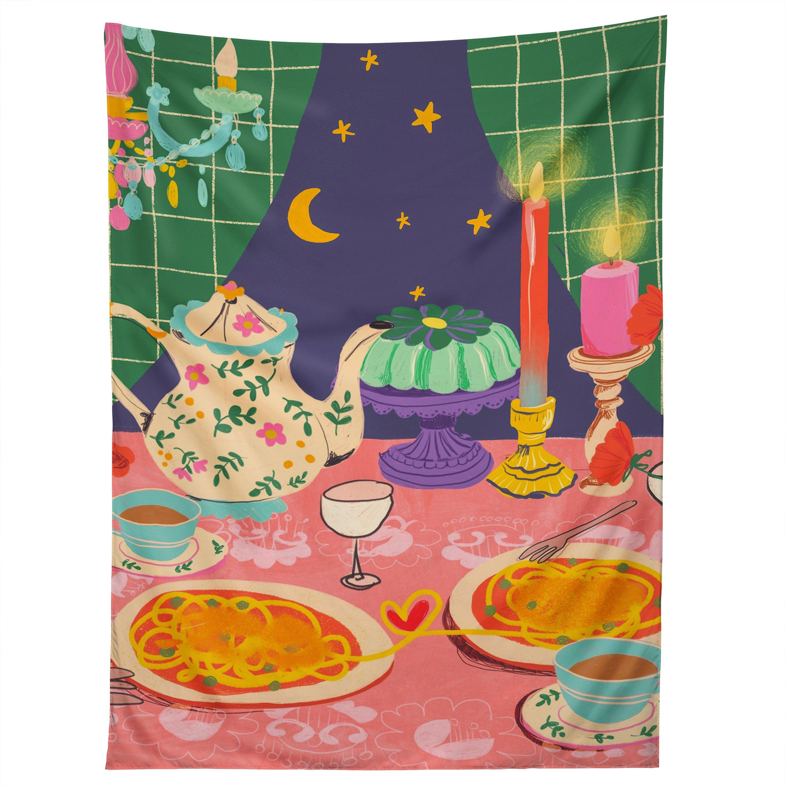 SPAGHETTI DINNER DATE tapestry 75x100